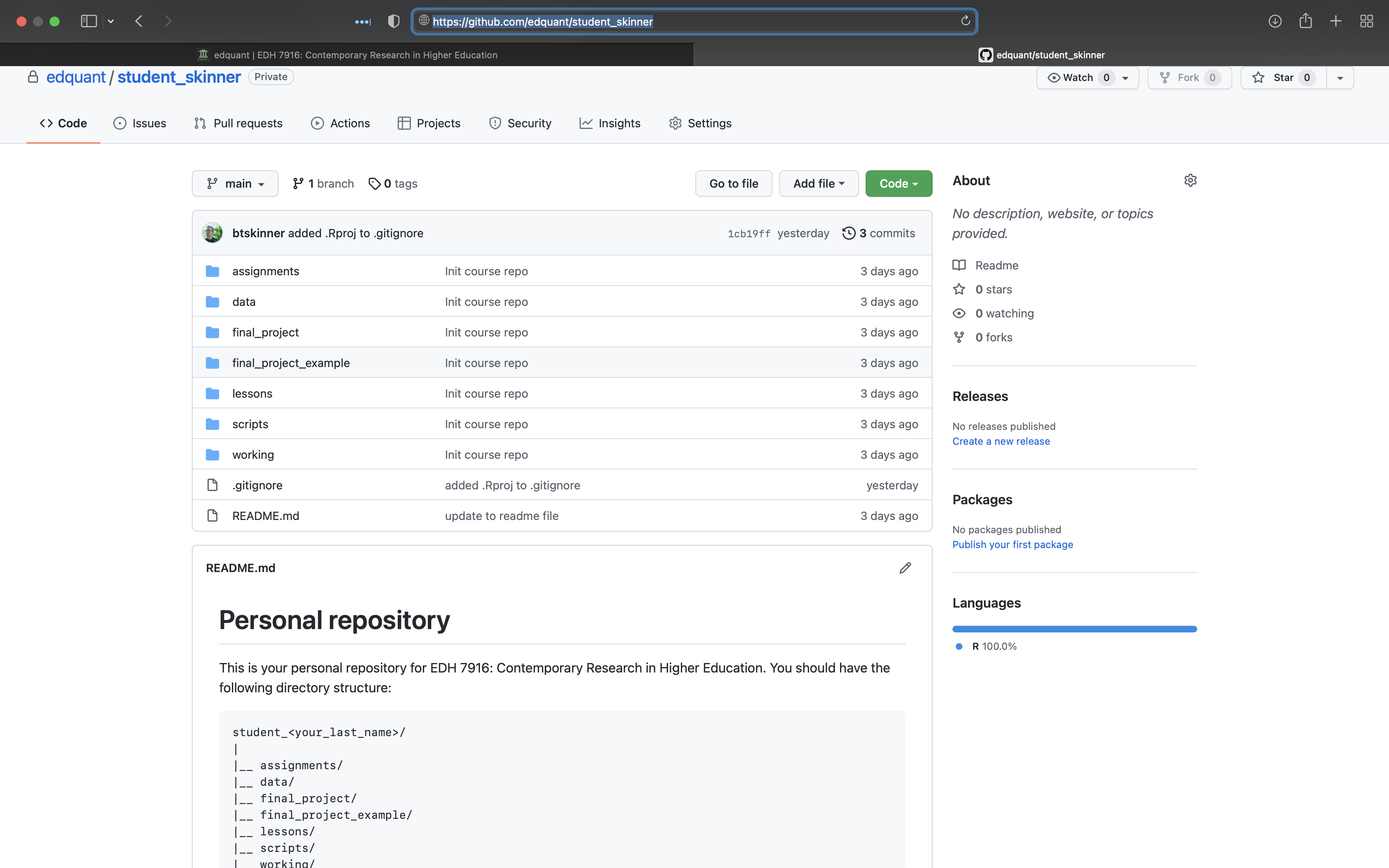 GitHub student repo